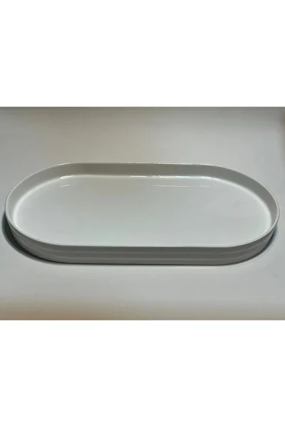 ByCaretta White Porcelain Oval Plate Presentation Tray