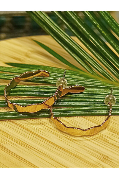 Monalisa Home أقراط دائرية فاخرة ذات لون برونزي