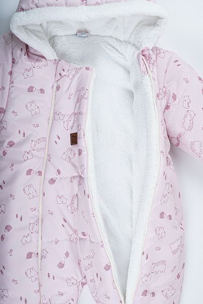 PODİUM GİYİM Trend Special Series Cute Animal Pattern Winter Removable Foot/Gloves Hooded Cosmonaut Jumpsuit