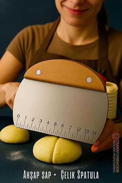 Transformacion Pastry Spatula - Professional Dough Scraper - Pastry Dough Spatula with Measuring Ruler 722023