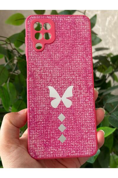 Hatreds Samsung Galaxy A12 Kılıf Kelebek Desenli Aynalı Tasarım Taşlı Silikon...
