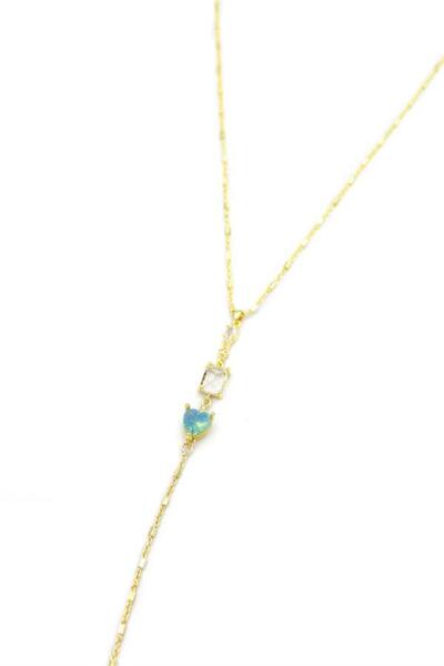 Royaleks Stone Y Necklace - Gold