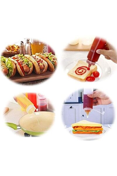 Generic 5pcs 8oz Squeeze Condiment Bottles with Cap Seasoning Dispensers 230ml