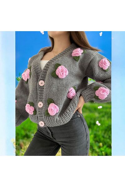 Charme Elegant Hand Knitted Women's Jacket