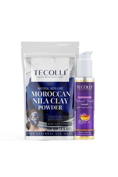 TECOLLI Moroccan Nila Powder 100g & Natural Beauty Facewash Combo Pack -Skin Brightening,Deep Cleansing Care