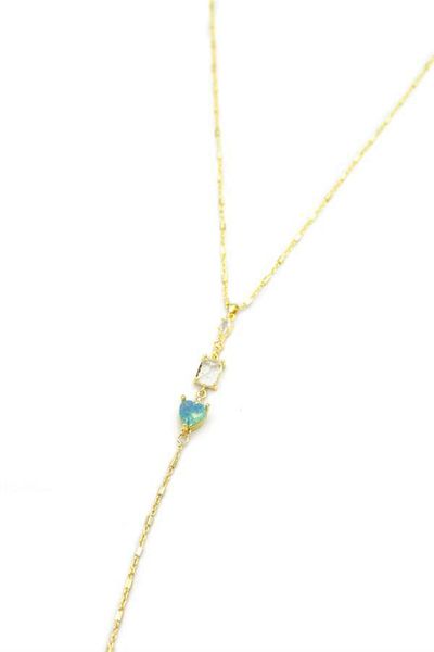 Royaleks Stone Y Necklace - Gold