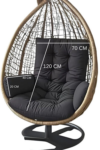 MoMMe ARMUT SALINCAK MİNDERİ HAMAK MİNDERİ SİYAH RENK