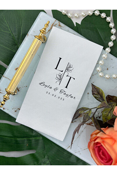 Rima Tasarım Baskılı Özel Gün Peçetesi | 20 Adet Kişiye Özel Desenli – Düğün, Nişan, Söz ve Davetler İçin