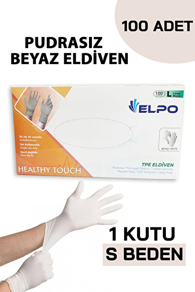 EMORFOHOME Tek Kullanımlık Pudrasız Beyaz S Beden Eldiven 100’lü Medikal Muayene Eldiveni Latex İçermez