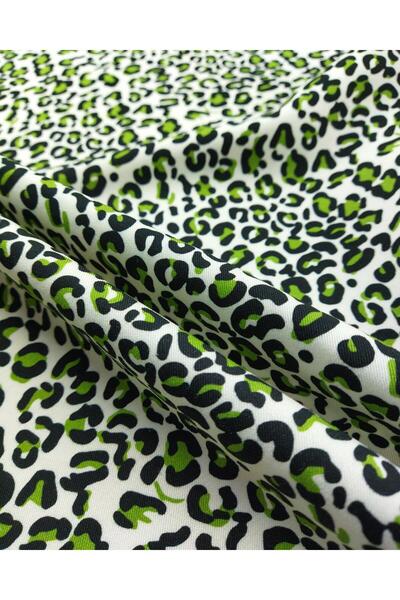 Kumaş Parça Telali Leopard Pattern Gabardine (Width 130 cm X Length 85 cm)