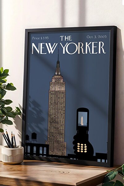 Saturn The New Yorker Çerçeveli Tablo October 3 2005 - Pencereden Bir Görünüm Tablosu