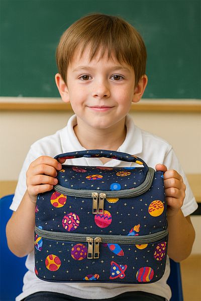 BYENS Lunch Box Thermos Girl Boy Children School Meal Thermal Bag Kindergarten 2 Compartments Thermal Insulated