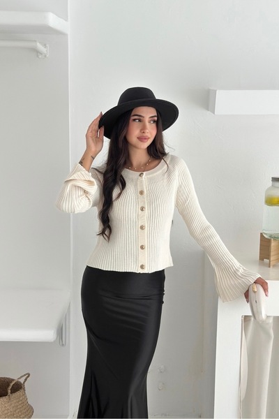 Noi Belis Spanish Sleeve Boat Neck Knitwear Cardigan Aw25Hi0003