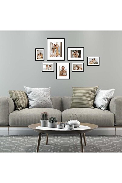Golden State Art , 7 Pack Frames for One 11x14, Two 8x10, and Four 5x7 Pictures. Aluminum Photos Fram