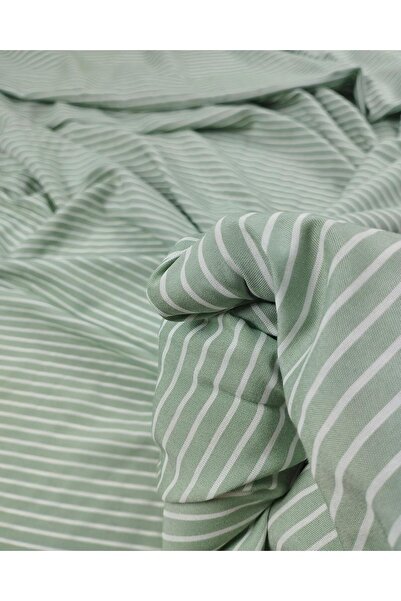 Kumaş Parça Țesătură în dungi verde alb (lățime 150 cm x lungime 300 cm)