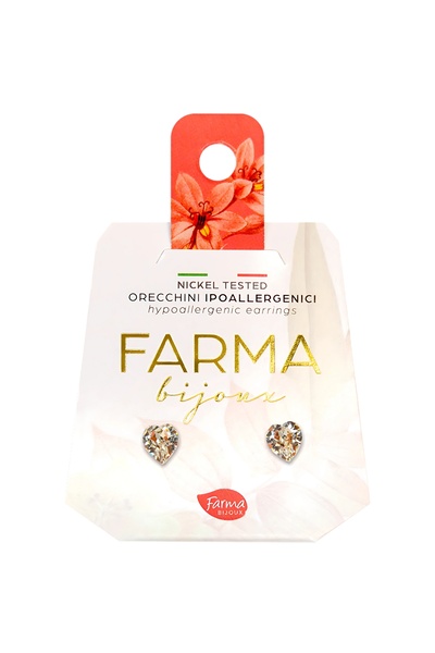 Farma Bijoux 5mm Crystal Hearts Medical Hoop Earrings Embellished with Swarovski® Crystals