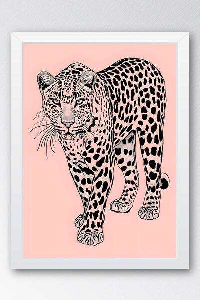 Saturn Pictură cu cadru leopard pistrui - Pictură poster Pop Art