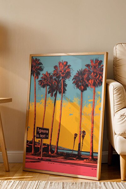 Saturn 80s Miami Ignorați acest text Pictură înrămată - Pictură poster Pop Art