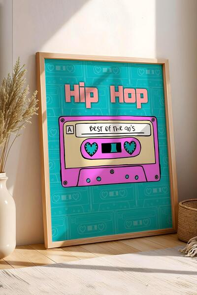 Saturn Tablou cu cadru casetă hip hop anilor 90 - Poster Pop Art