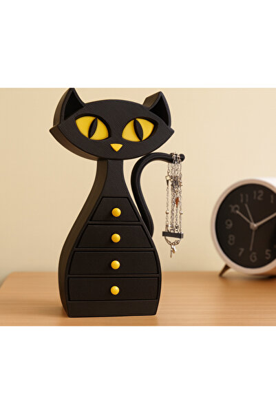 Three Dittle Birds Οργανωτής κοσμημάτων και προϊόντων σε σχήμα γάτας - με συρ...