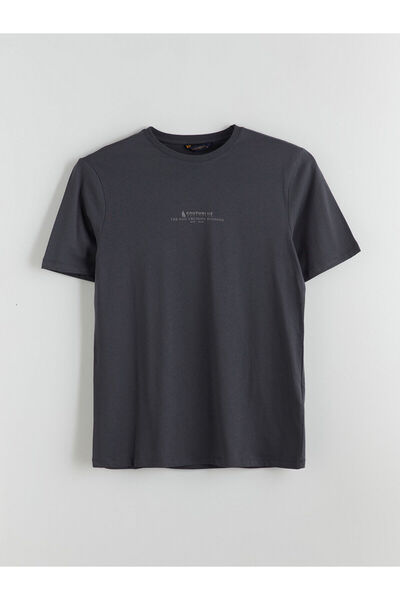 LC Waikiki تي شيرت رجالي من SOUTHBLUE Anthracite برقبة دائرية مطبوع من القطن ...