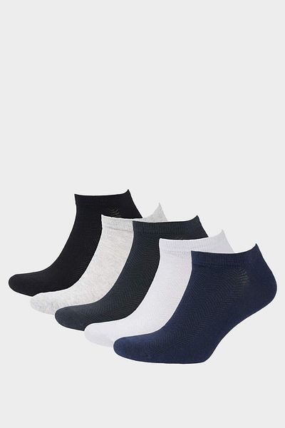 DeFacto Men's 5-Piece Cotton Booties Socks F5273Axns