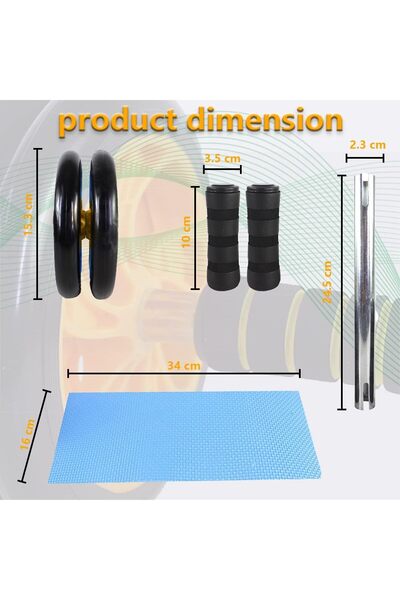 erorex Ab Roller Wheel Knee Mat Abs Workout Equipment Abdominal & Core Strength Exercise Wheels Home Gym