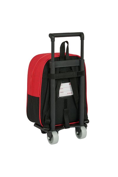 Sevilla Fútbol Club School Rucksack with Wheels Sevilla Fútbol Club Black Red 22 x 27 x 10 cm