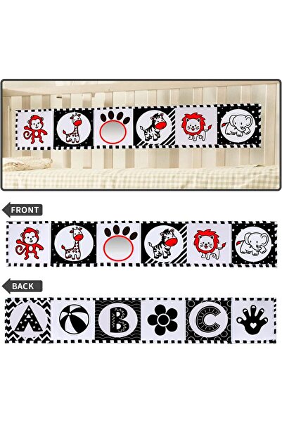erorex Black White Soft Cloth Book Baby Infant Mirror Tummy Time Baby High Contrast Book Crib Toys 0 3 6