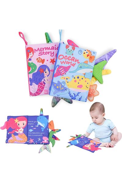 erorex Baby Cloth Books Quiet Book Baby Bath Book Touch Feel Crinkle Book Infants&Toddler Baby First Books