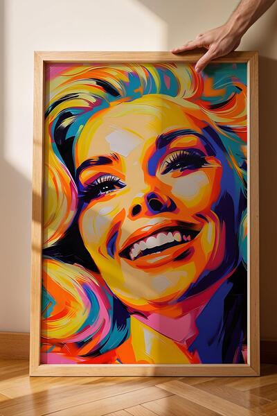 Saturn Marilyn Monroe Pop Art Framed Painting - Pop Art Poster Painting