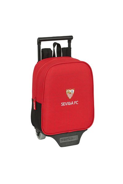 Sevilla Fútbol Club School Rucksack with Wheels Sevilla Fútbol Club Black Red 22 x 27 x 10 cm