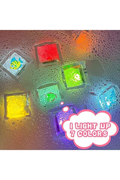 erorex 8 Pcs Baby Bath Toys Glowing Color Changing Ice Cube Glowing Color Changing Led Light Baby Light Up