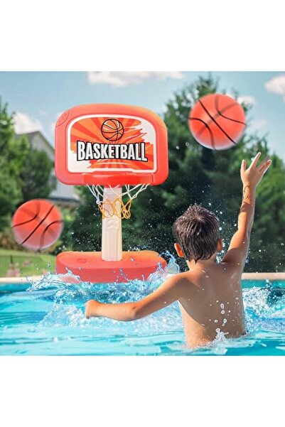 erorex Swimming Pool Basketball Hoop Pool Toys 2 1 Adjustable Poolside Hoops Pump Net 2 Balls Indoor &