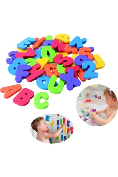erorex Bath Toys Organizer + 36 Soft Foam Abc 123 Letters & Numbers Bathroom Alphabet Baby Toys Early