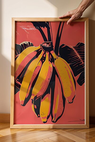 Saturn Banana Bunch Framed Painting - Pop Art Poster Painting
