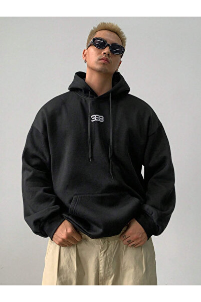 Revasser Unisex Erkek/Kadın 333 Renkli Özel Baskılı Pamuklu Oversize Kapüşonl...