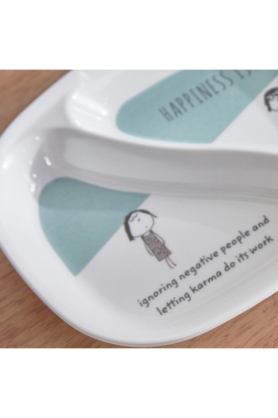 Home Box Happiness is 2-Partition Plate - 22 cm
