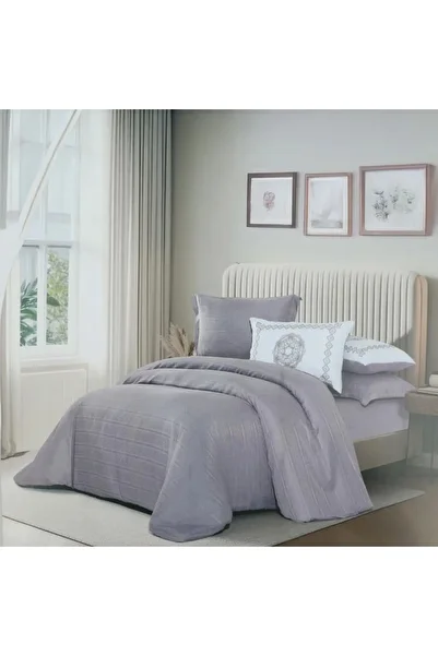 rexa Luxury Hotel Duvet Set, Grey - Single - 4 Pieces