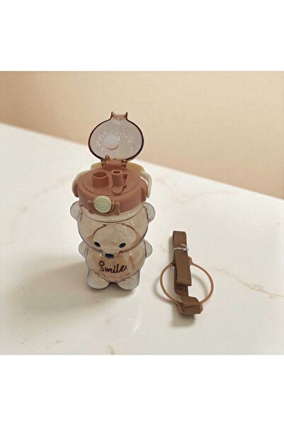 Mrt Tulip Smile Teddy Bear, with Pipet, Protection Lock Cover Water Bottle 750ml