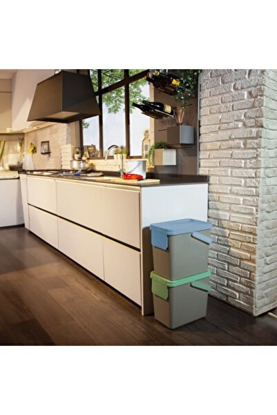 Snips 25L Recycling Bin for Separate Waste Collection – Grey with Light Grey Lid, Made in Italy