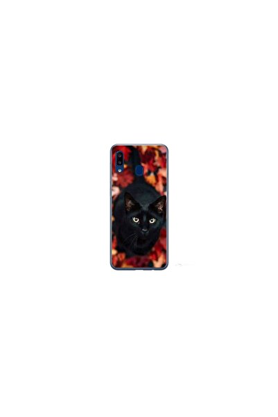 Atlas Husa personalizata 360 de grad Samsung Galaxy A20, Black Cat #3, multic...