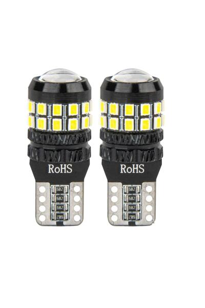 AMIO Set of 2 LED Canbus T10 W5W car bulbs, 12-24V, 27SMD