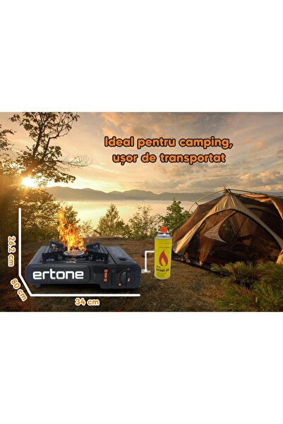 ertone Přenosný kempingový vařič 2 v 1 ERT-MN232, Pro rozprašovač a standardn...