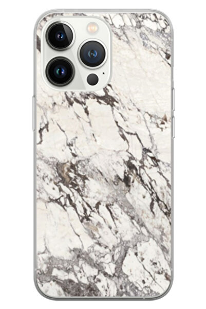 Atlas Husa personalizata 360 de grade pentru Apple iPhone 13 Pro Max, White Marble, S1D1M0325
