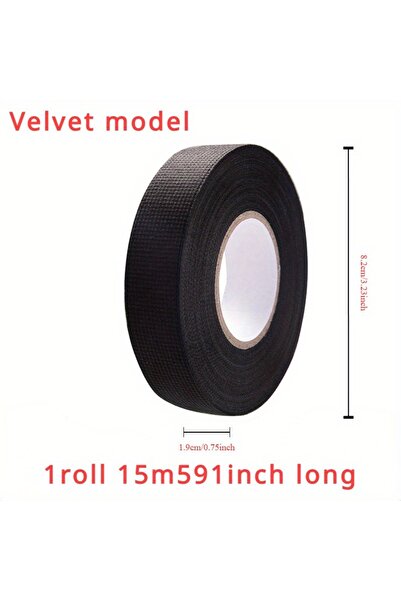 Choice1 شريط عازل من الفلانيل لحزمة أسلاك السيارات، مخملي، 1.9 سم، 15 متر، شر...