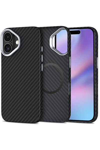 Techsuit Carcasă CarbonHalo MagSafe pentru iPhone 17, neagră