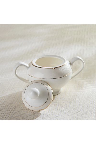 Home Box Gold Rib Sugar Pot with Lid