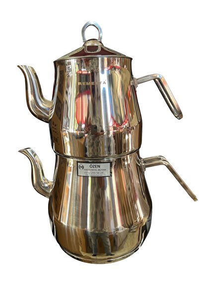 ÖZEN ENDÜSTRİYEL MUTFAK Aşiret Boy Çelik Çaydanlık Takımı Jumbo Büyük Boy Çay...