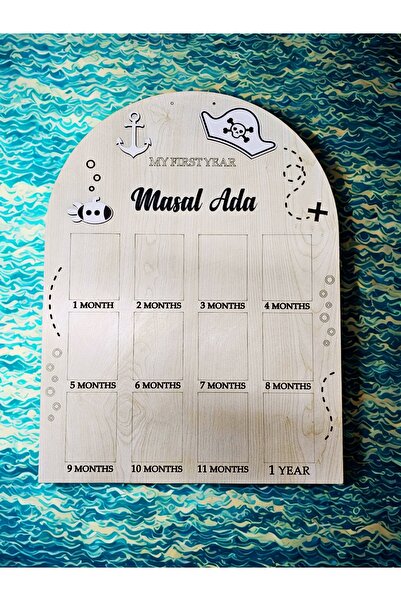 Dlyn Dalyan Kişiye Özel Ahşap Fotoğraf Panosu – Bebek Fotoğraf Panosu - Korsa...